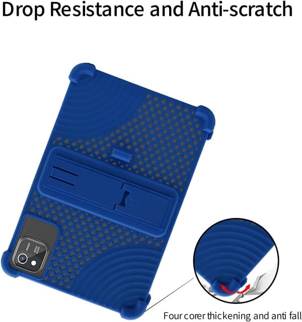 Mjukt silikonfodral för surfplatta kompatibelt med aiprotablet C20e 10\", stativ, stötsäkert, barn, blått