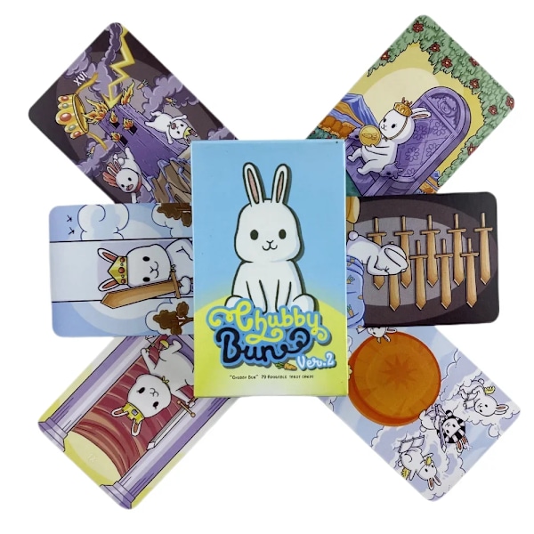 Chubby Bun Tarot Version V2 Kanin Oracle Kort Kanin Tarot Sjovt Kortspil Brætspil Til Familie og Venner Fest