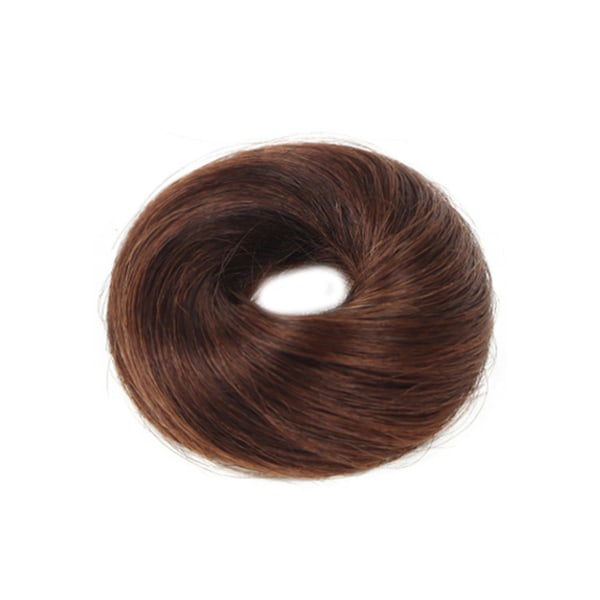 Chignon-hårstycke Elastiskt Attraktivt människohår Slät bulle hästsvanshår för damer - Ljusbrunt rakt hår
