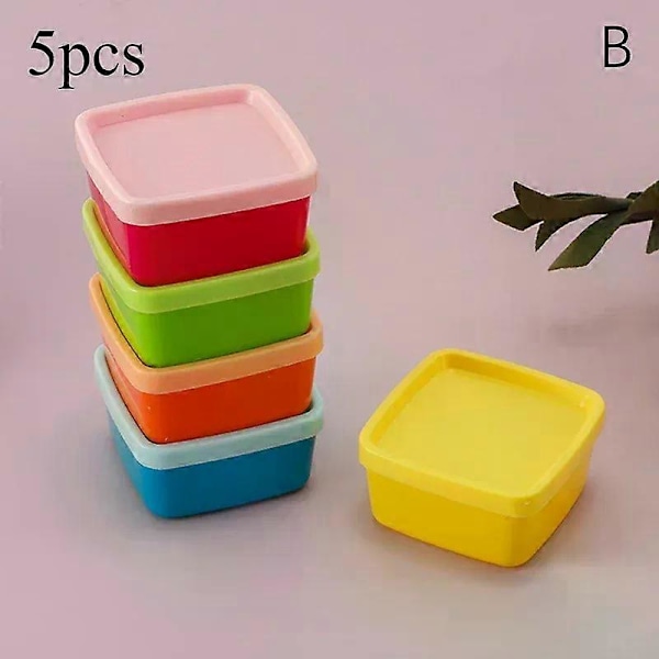 Mini Liten Snack Organizer Ketchup Salat Krydder Bærbar Matbeholder Kjøkken Krydder Oppbevaringsbeholder B-5pcs