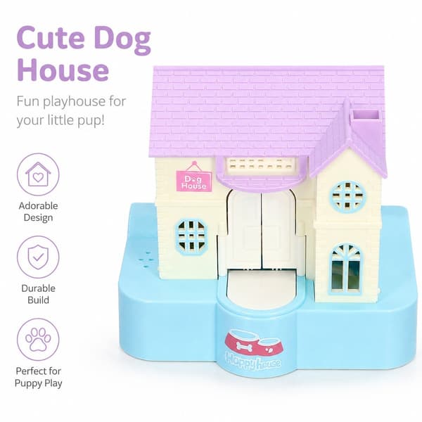 Hundehus Pengebesparende Boks, Automatisk Møntsluger, Lys & Musik, Legetøjsgave til Børn, Blå