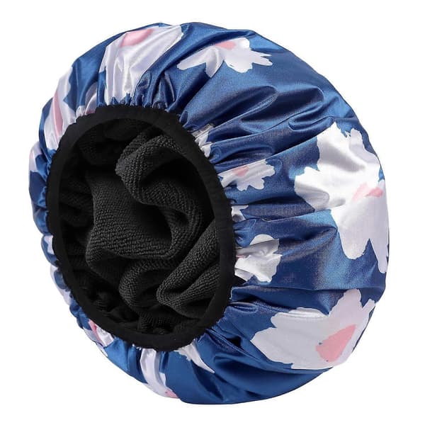 Duschmössa - Duschmössa Kvinnor - Duschmössa - Torrt hår - blå - absorberar vatten - mössa för torrt hår - Duschmössa för fylligt hår - Badrumstillbehör - 33cm