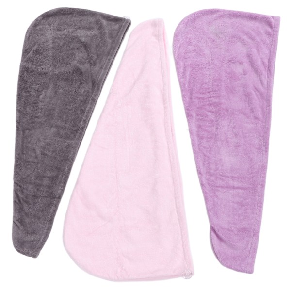 3 st Mikrofiber Hårhandduk Wrap Twist Hårtorkhandduk Tjock Solid Snabbtorkande för Träning Simning Frisering