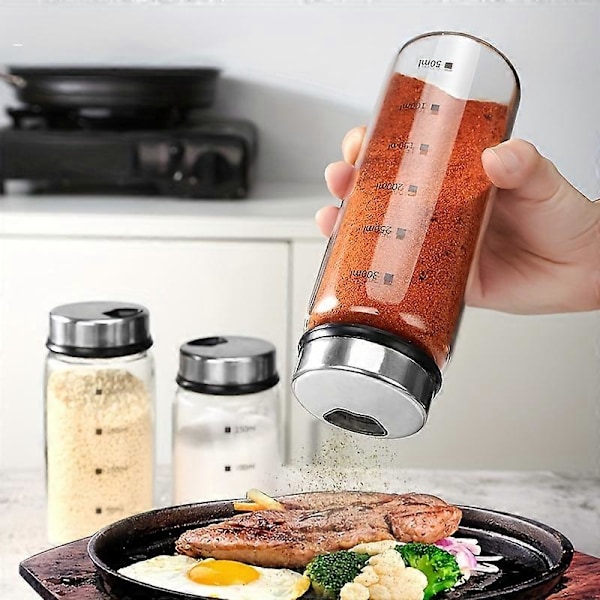 Krydderflaske, Krydderstrøere til kjøkken, Krydderkrukke i glass, Kreative Mononatriumglutamat-strøere, Saltkrukke, Pepperstrøere, Krydderoppbevaring med 300ml 1pc