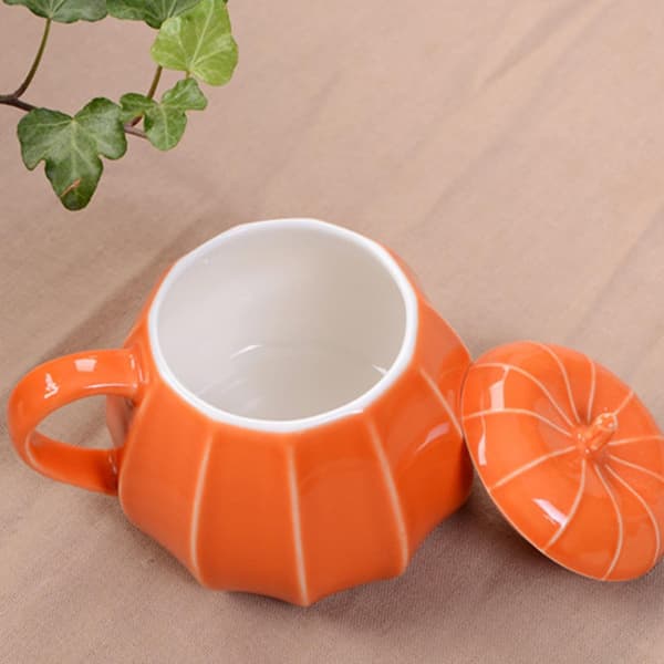 Halloween Pumpamugg, Orange Keramisk Höstkaffekopp