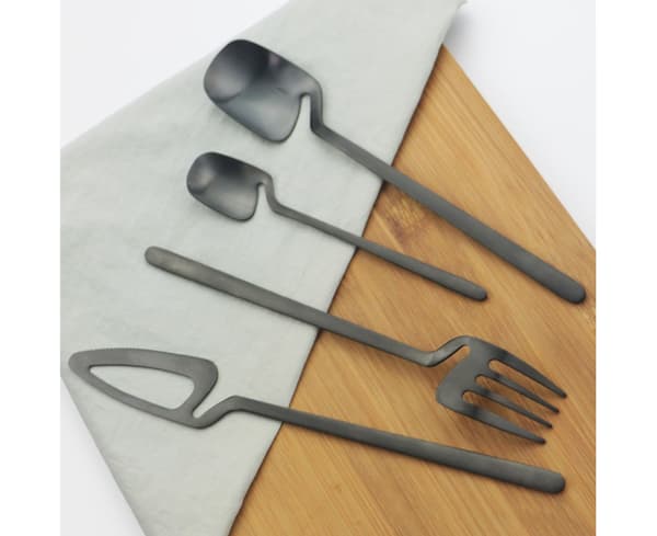 4st/ set Användbar set restaurang i rostfritt stål - svart