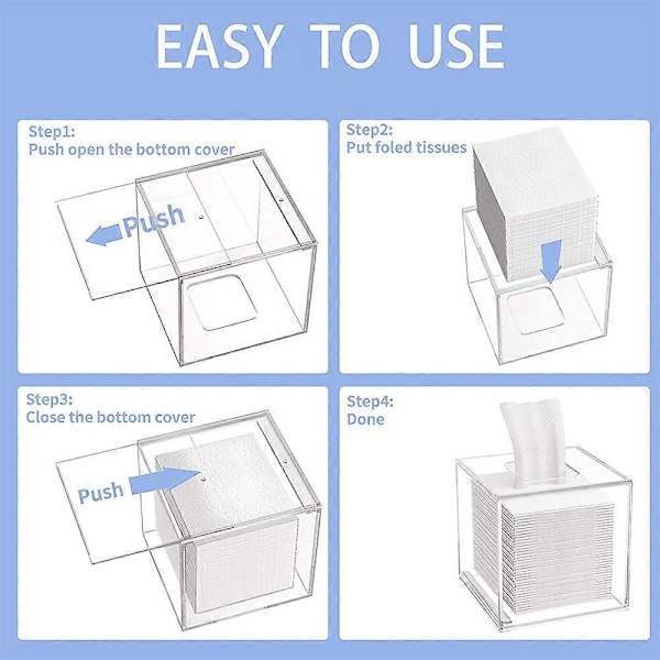 Akryl fyrkantig servettbox transparent kreativ servettbox enkel hushållsservettbox