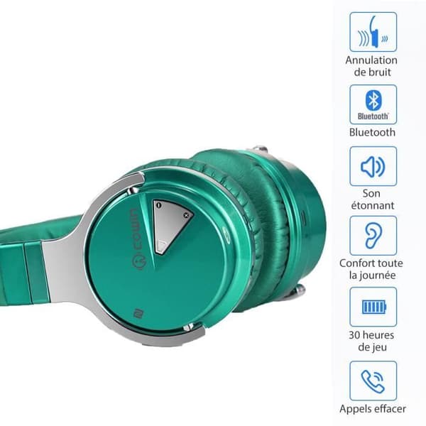 COWIN E7 Grønne Bluetooth-hodetelefoner - Trådløst hodebånd - God lydopplevelse