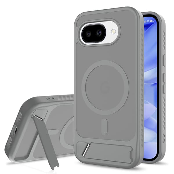 Magnetisk stativtelefondeksel kompatibelt med Google Pixel 9, Google Pixel 10 Pro XL og Google Pixel 10A-Dugt Dark Gray For Pixel 10A