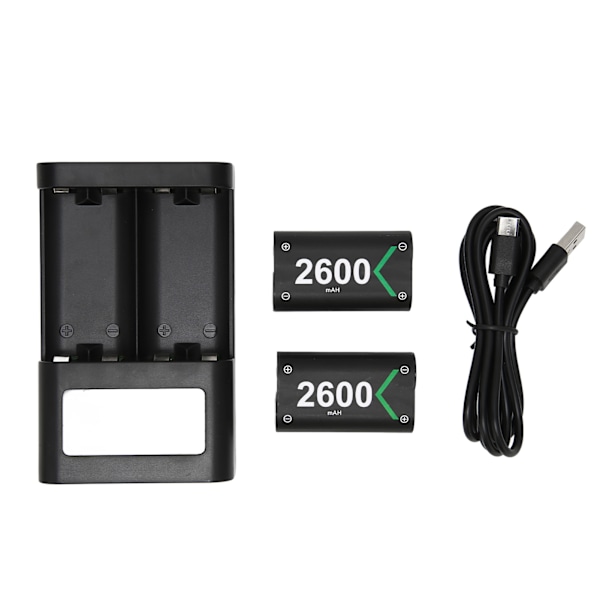 Genopladeligt batterisæt til Xbox One 2x2600mAh batteri med opladerstation til Xbox One S til Xbox Series X S