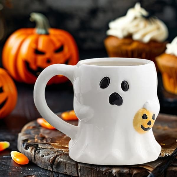 Spökmugg 400ml Keramisk Halloweenkopp, Alternativ B