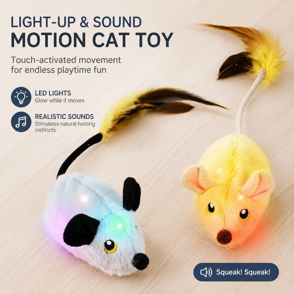 Genopladelig elektrisk kattelegetøjsmus, interaktiv sensor i plys, selvunderholdning, hvid Gray Remote Control Big Mouse