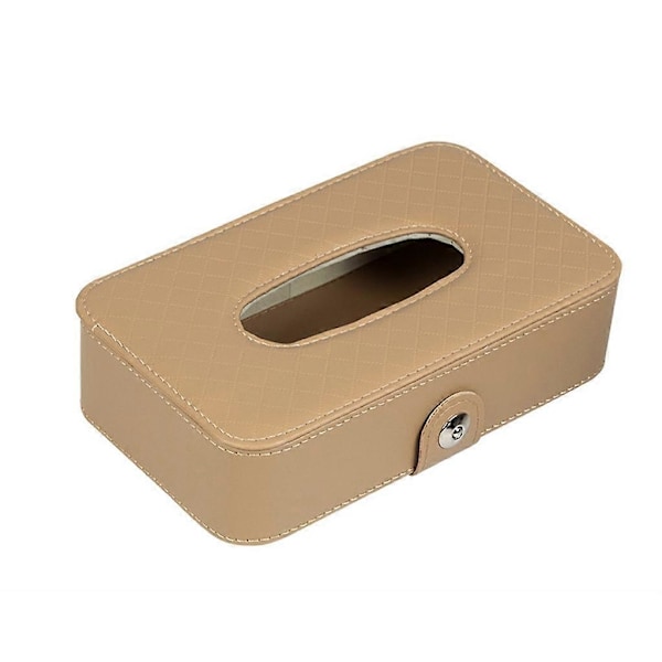 Tissuehållare Tissueboxhållare Rese-tissuebox för bil solskydd Beige