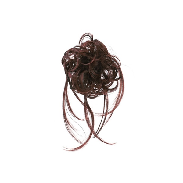 Peruker stökig effekt fluffigt hår Andas Chignon stökigt Scrunchie elastisk hårbulle för fest - mörkbrun
