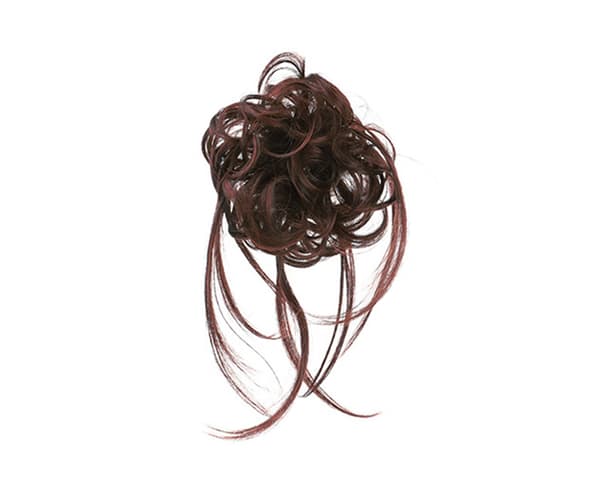 Peruker stökig effekt fluffigt hår Andas Chignon stökigt Scrunchie elastisk hårbulle för fest - mörkbrun