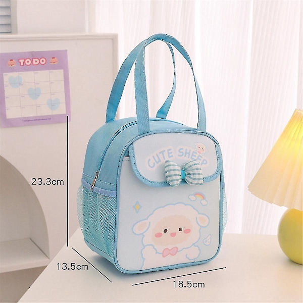 Kawaii Matboks for Jenter Søt Matboks Isolert Veske Gjenbrukbar Tote Bag For Varmt Eller Kaldt Arbeid