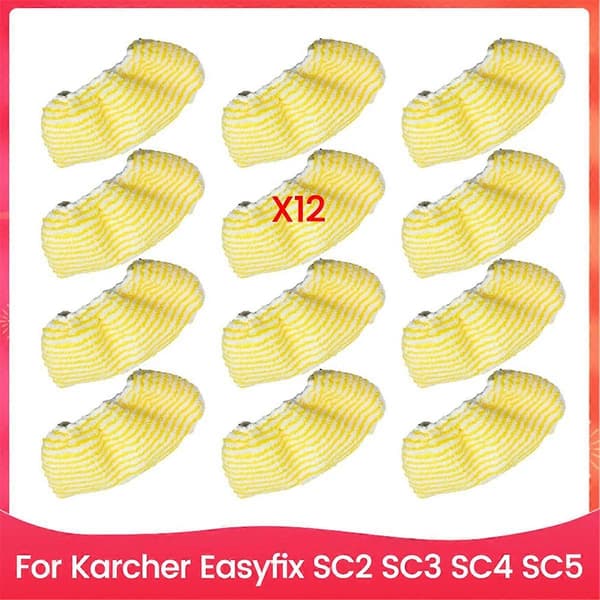 12 st Ångmoppdukar för Kärcher Easyfix SC2 SC3 SC4 SC5 Handhållen Dammsugare Delar Micro As Shown