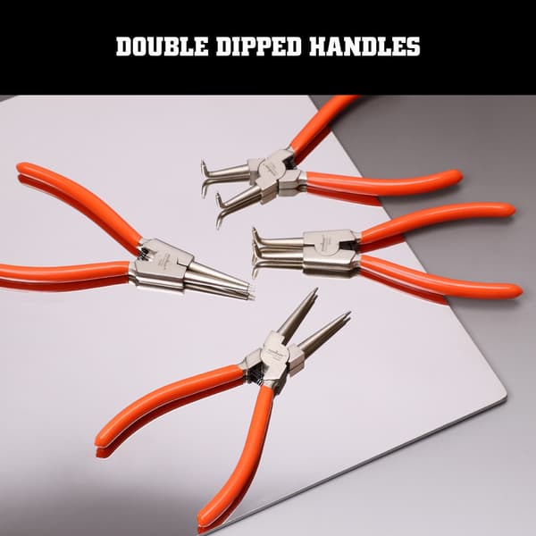 97641 4-delt bøjet spids låseringstangsæt 4 Piece Snap Ring Pliers