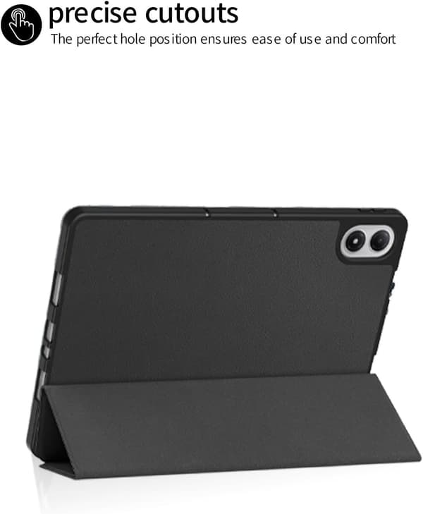 Tri-Fold Tabletcover til Xiaomi Redmi Pad 2 Pro 12.1\", Premium PU, Fuld Beskyttelse, Sort