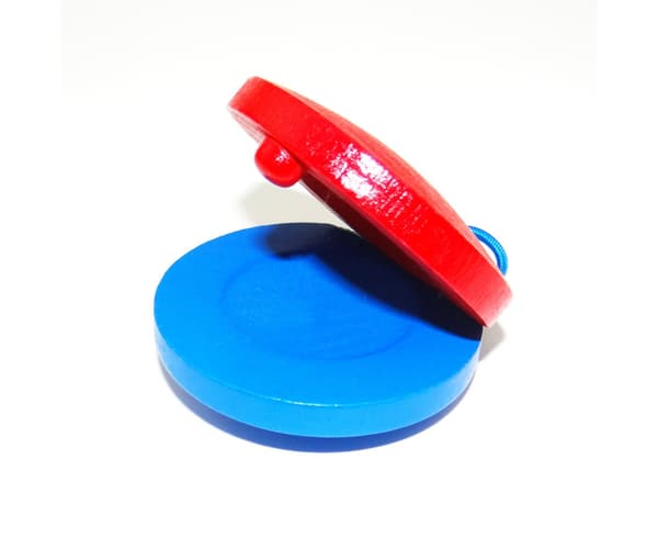 Träkastanj Clapper Percussion Musikinstrument Utbildning Barn Leksak Present - Röd Blå