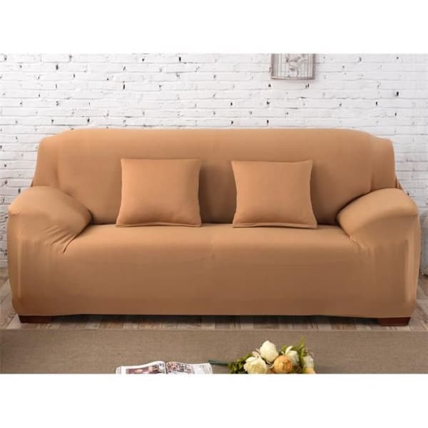 Solid Color Stretch soffa och fåtölj Cover för vardagsrum (90-140cm)1PC Camel