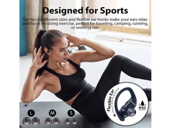 In-ear Bluetooth-hovedtelefoner med mikrofon, støjreducerende, sort. black