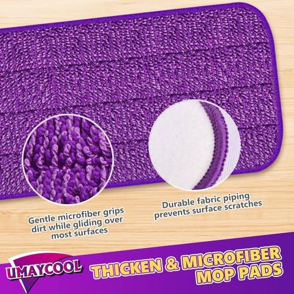 Pakke med 6 gjenbrukbare Flash Powermop mopprefiller, maskinvaskbare mikrofiberputer
