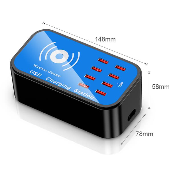 QC3.0 PD18W Type-C USB-ladeadapter Blue Black EU Plug