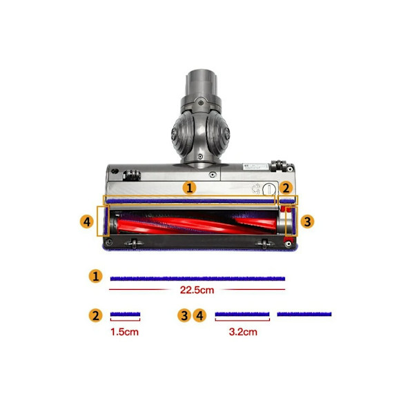 4st plyschremsor för Dyson Dc V6 dammsugare med 4st plyschremsor för Dyson V8 V10 dammsugare