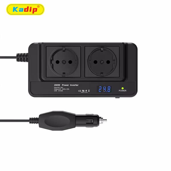 200W Bilstrømomformer med 200W EU-stik, QC3.0, cigarettænderport, strømskinne 220V 200W EU Socket
