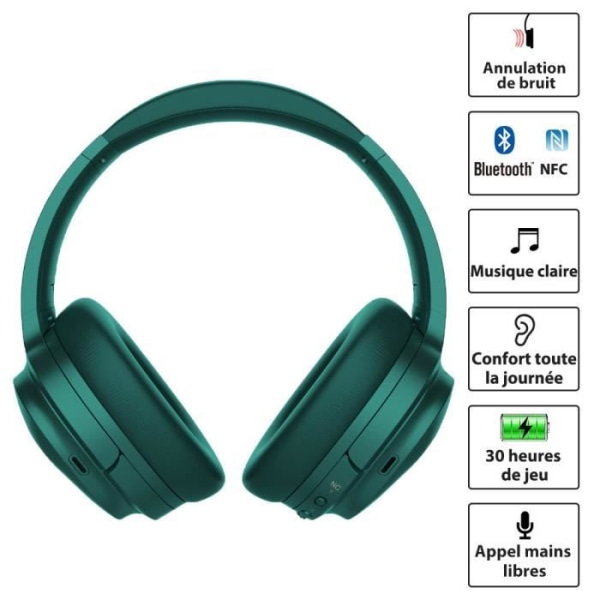 Cowin SE7 Grønn Dobbel Tilbakemelding Aktiv Støyreduksjon Bluetooth Headset