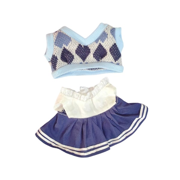 2x 20cm Dockkläder Set Bekväma Mjuka för Flickor Dockor Hänge Docka Dockor Rosa röd Blue For 20cm Dolls