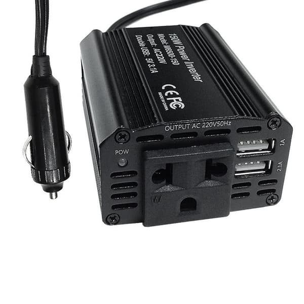 150W køretøjsstrømomformer 12V til 110V 220V med EU-stik sort Black EU Plug 220V