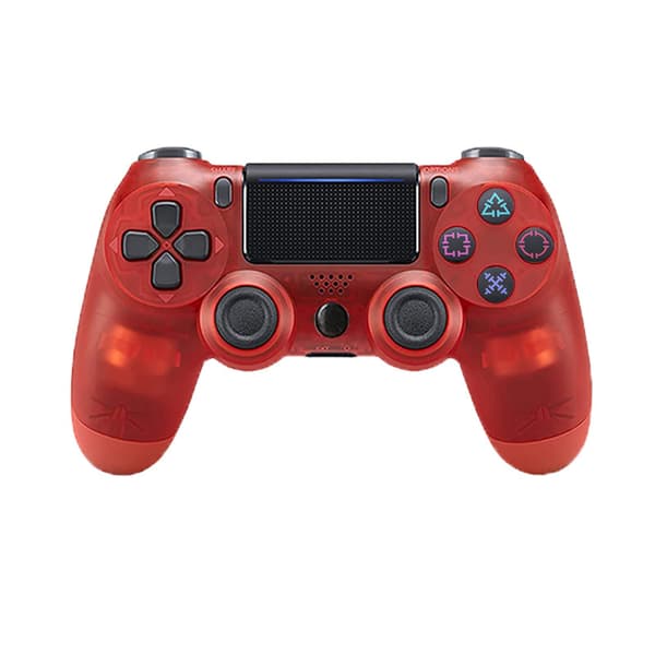 Trådløs Bluetooth P4-spilcontroller med bevægelsesvibration til pc, mobil og konsolbrug Clear Red