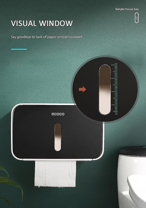 Tissue Dispenser til Toiletpapirboks Beholder Badeværelse Tissue Box Black