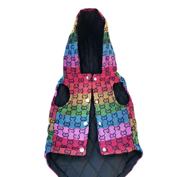 Uldhundevest, farve/brun/pink, bomuldsfrakke til efterår vinter, bamsejakke Multicolor XXL