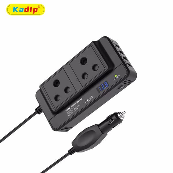 200W Bilstrømomformer 12V til 220V med USB, Skjerm 220V M8300