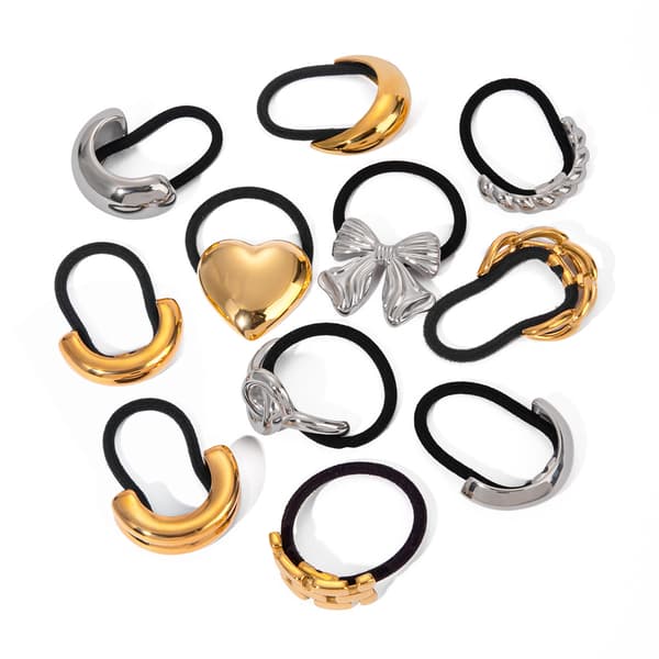 Hårringtilbehør i rustfritt stål for hestehale-styling JDH2404015-S