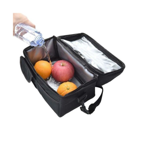 Bärbar thermal matkasse Kylarbox Bento Pouch förvaringsbehållare - Röd