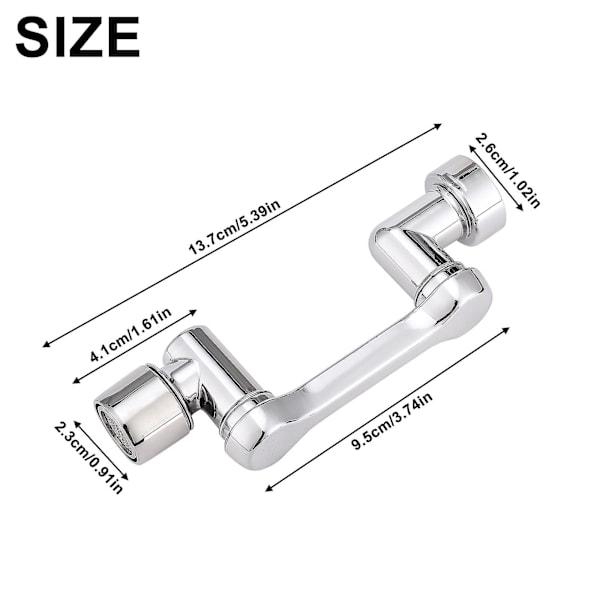 50% RABATT Kranadapter vikbar mjuk bubbelflödesläge silver 1080 roterande köksbadrum kran tillbehör HET Single function