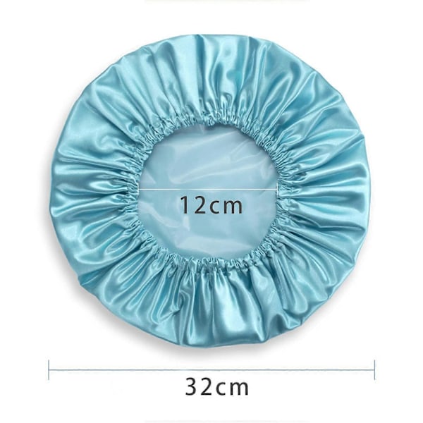 2 STK Dusjhette Badehette Vanntett Dusjhette Elastisk Vanntett Dusjhetter for Damer Spa Salong rosa+grønn
