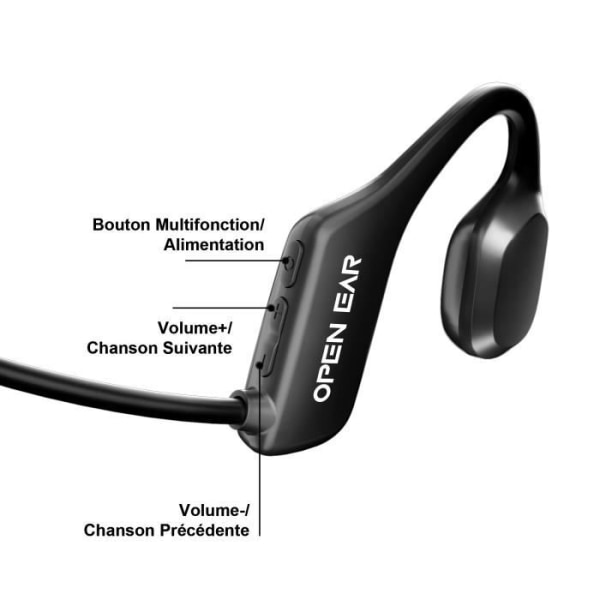Benledningsheadset Trådlöst Bluetooth 5.2 hörlurar Inbyggd mikrofon 8 timmars batteritid IPX5 Vattentät för sport