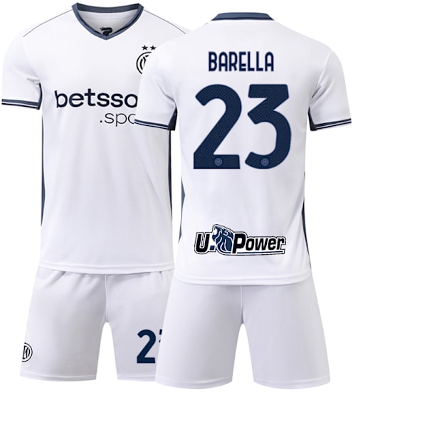 2425 Inter Milan Bortaströja Barella Vit Fotbollströja L(175-180cm)
