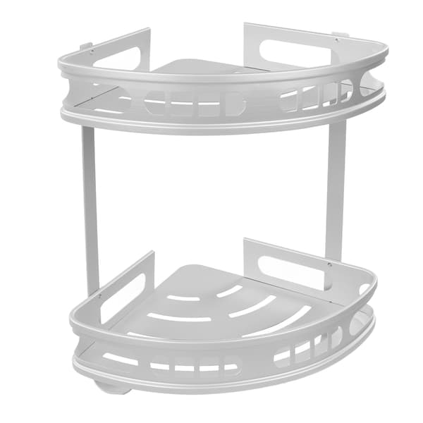 2 st Duschhörnorganisatör Triangulär Design Väggmonterad Aluminiumlegering Hållbar Multifunktionell Duschhörnhylla