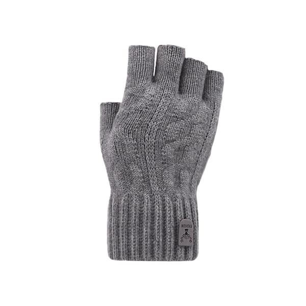 Strikkede fingerløse handsker i alpakauld, grå, varme og åndbare, unisex