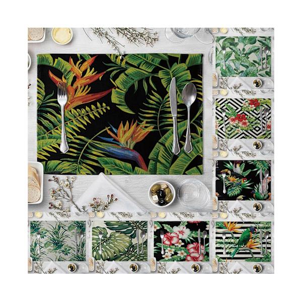 Gröna blad Blomma Matbord Linne Isoleringsmatta Bordstablett Köksinredning-2# unikt värde