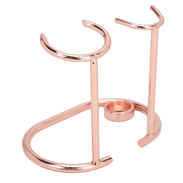 Barberstativ i rustfritt stål, moderne design, rustfritt, slitesterkt, lite og bærbart, holder for barberkost, for baderom, roségull