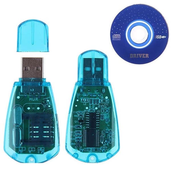 USB SIM-kortläsare Kopiator Klonare, Standard SIM-kort Säkerhetskopiera SMS, GSM/CDMA, Klarblå