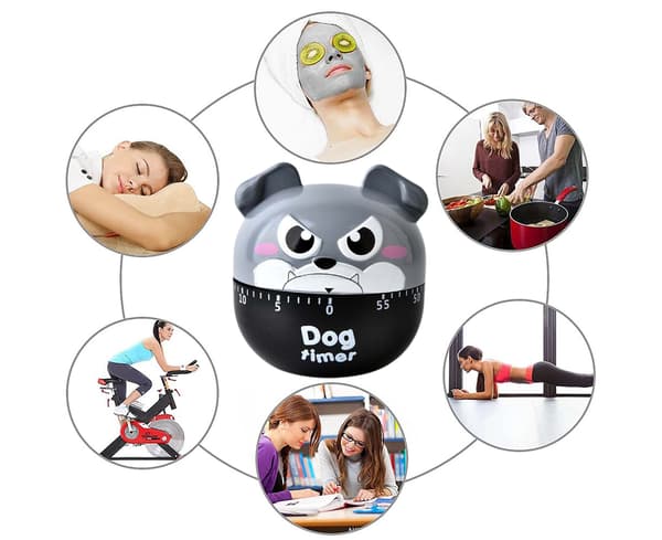 God Timer Attraktiv Hundeformet Alarm Timer Skrivebord - Grå