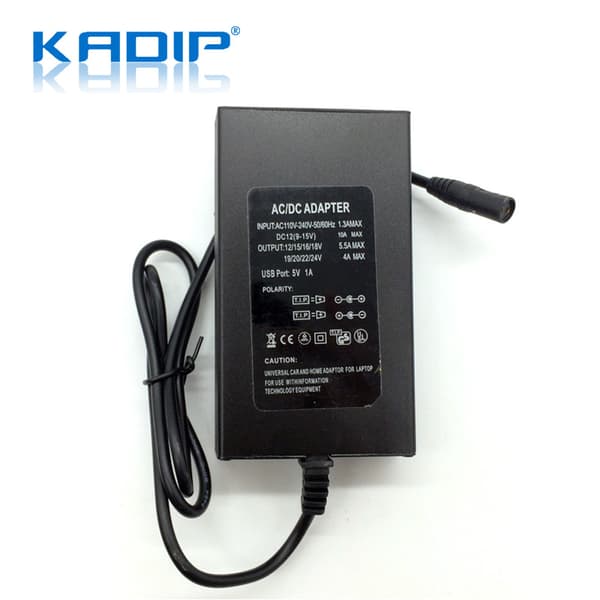 100W justerbar strømadapter for bærbar PC